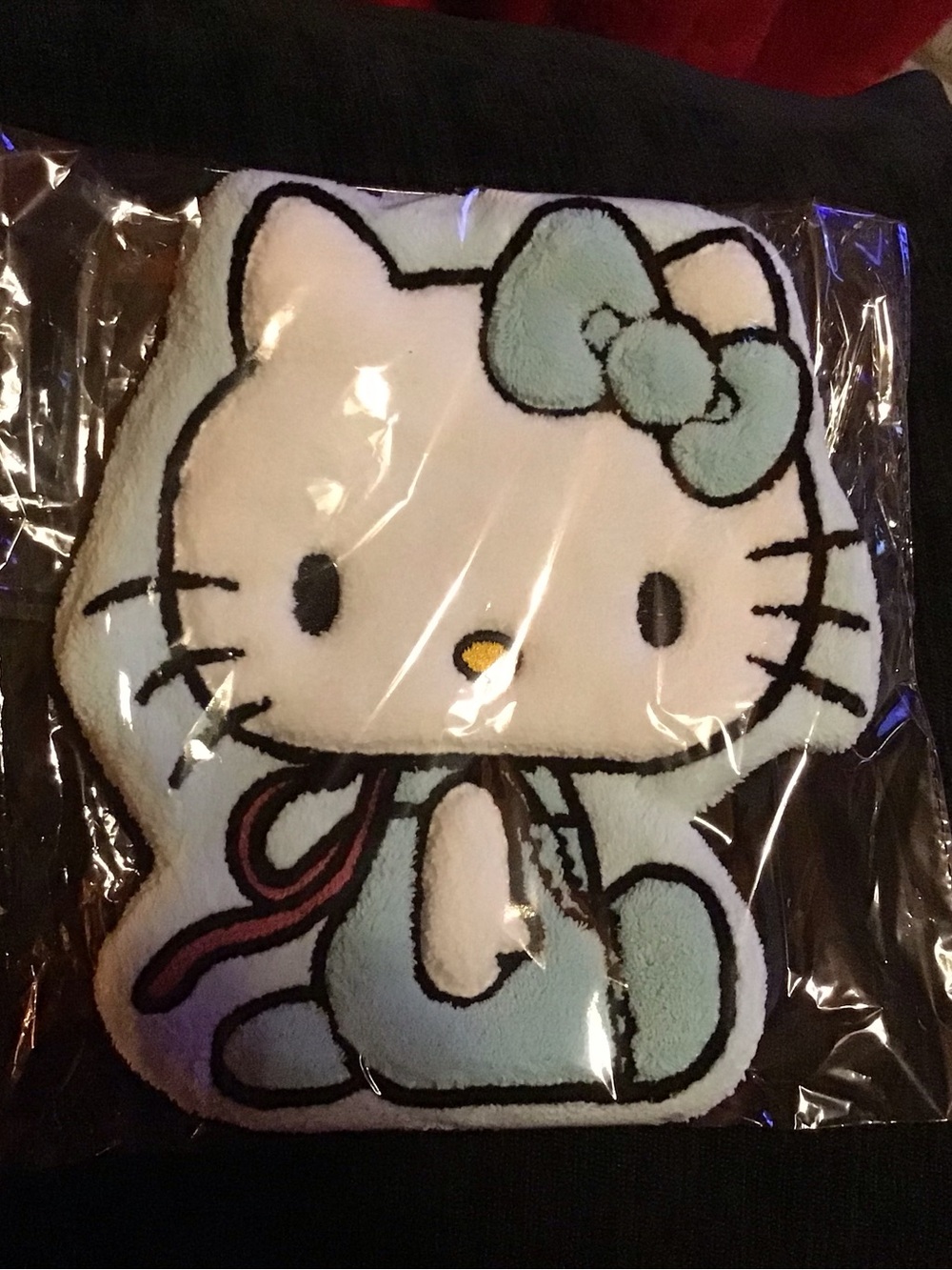 Hello Kitty hand towel - White and Light Blue Trim
